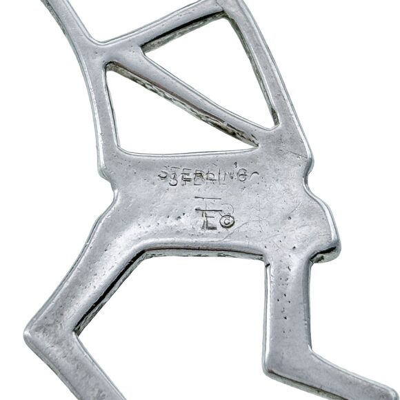 Vintage Southwestern Sterling Silver 925 Kokopelli Cut Out Pin Brooch - Picture 3 of 5